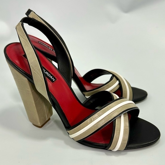 Charles Jourdan Paris tan slingback chunky heel size 9 - Picture 6 of 15